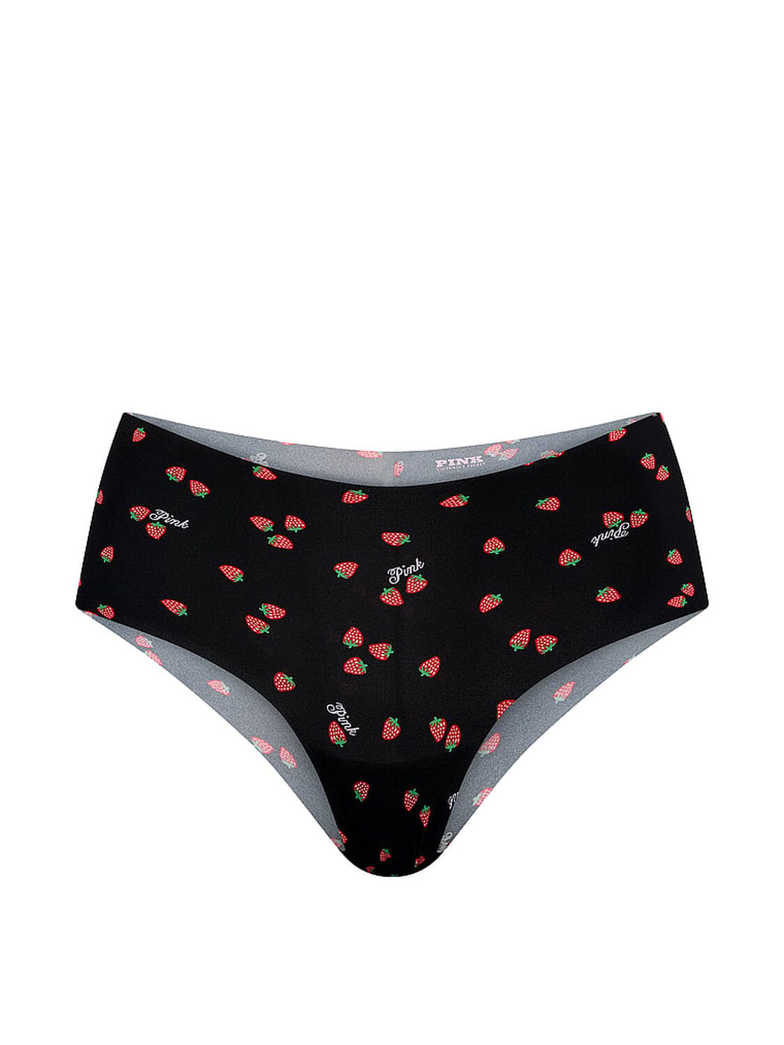 vs Pink No-Show Cheeky Panty Black Strawberry Print 3 of 3 