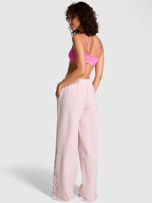 Ivy Fleece Wide-Leg Split-Hem Sweatpants