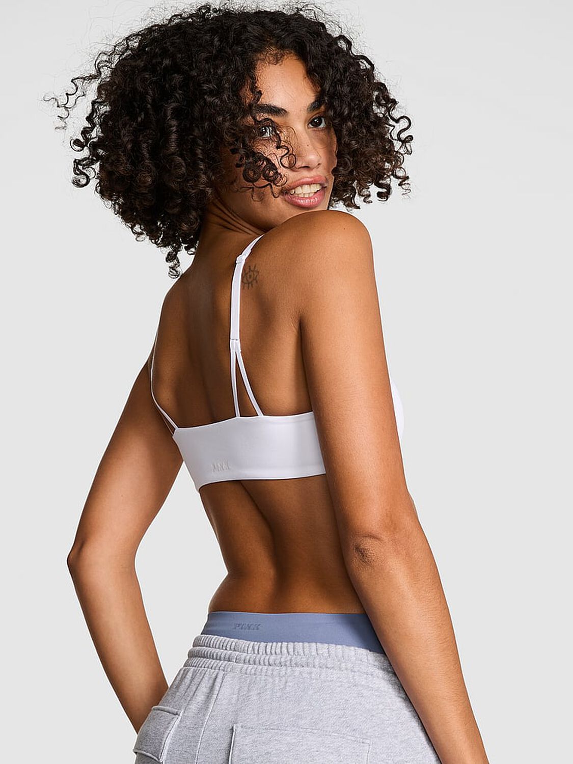 vs Pink Relay Square-Neck Sports Bra Vs White 1 of 3 