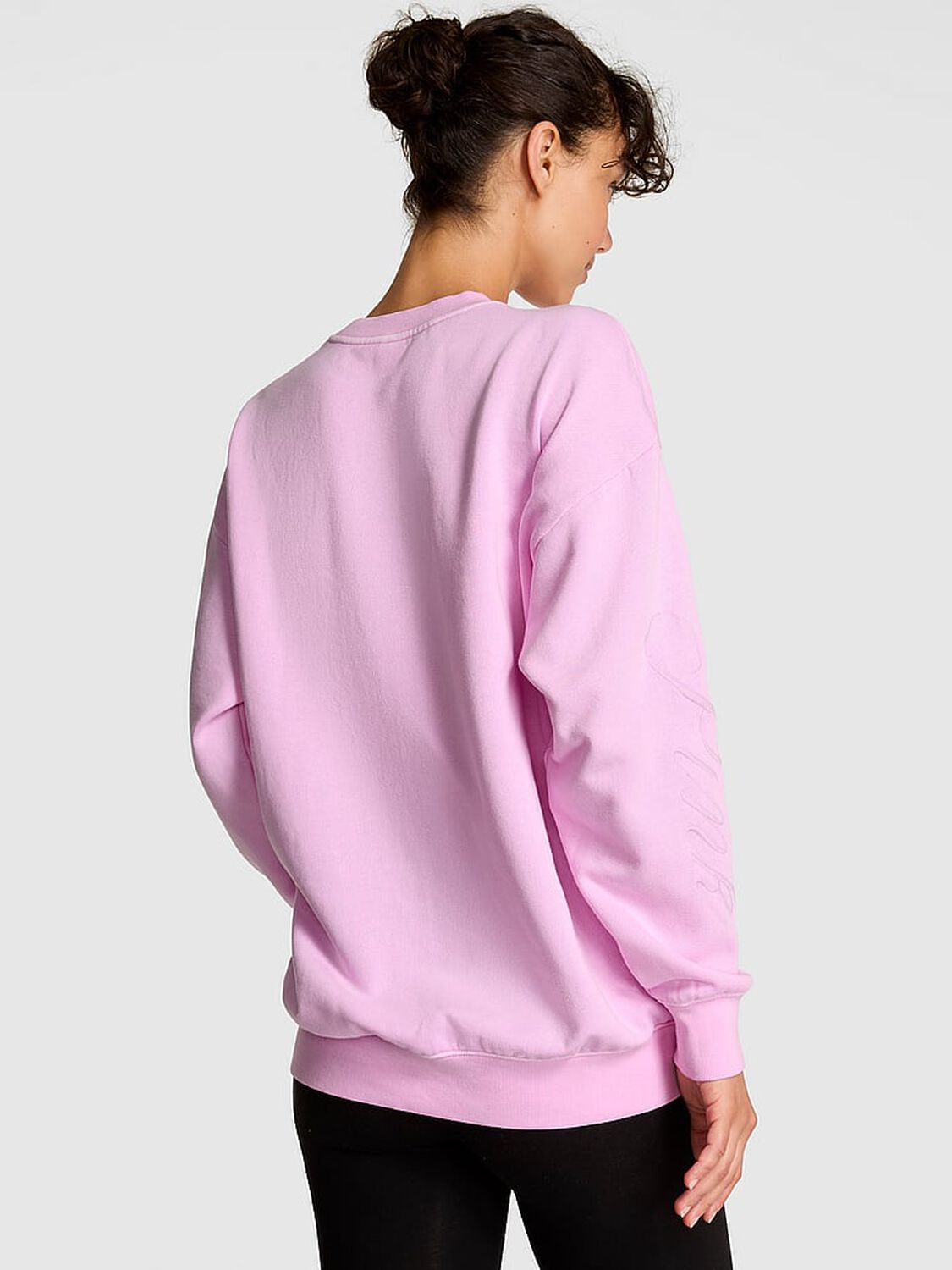vs Pink Ivy Fleece Oversized Crew Sweatshirt Hushed Lilac 2 of 2 