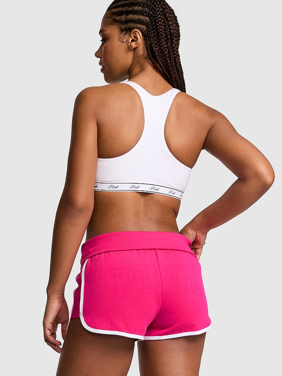 vs Pink Campus Fleece&trade; Foldover Shorts Hot Stuff 2 of 3 