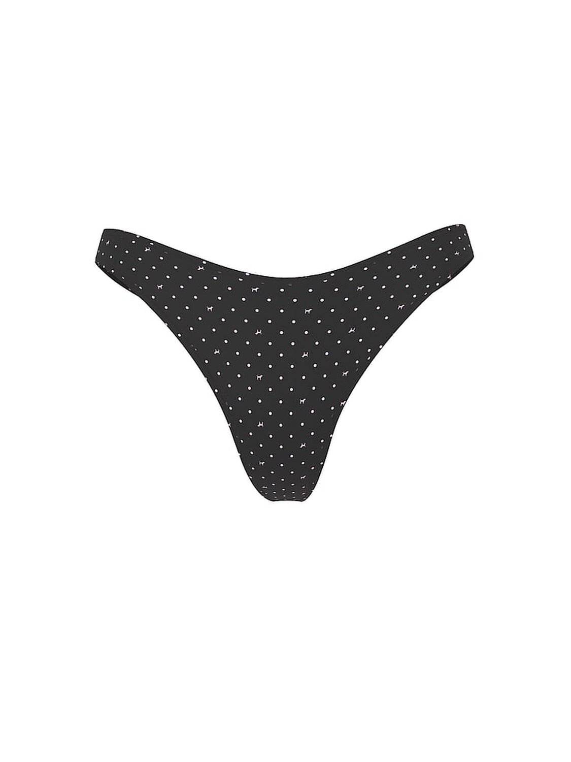 vs Pink Cotton High-Leg Thong Panty Black Dot Dog Print 3 of 3 