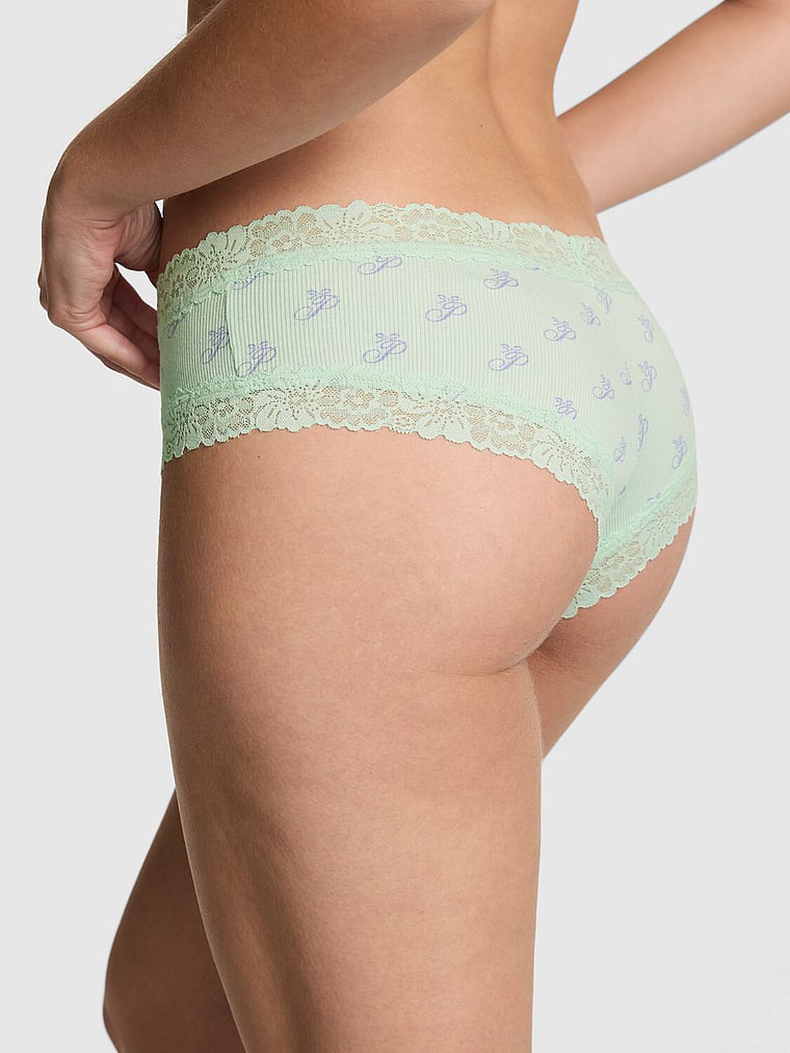 vs Pink Wink Lace-Trim Cheeky Panty Mint 2 of 2 