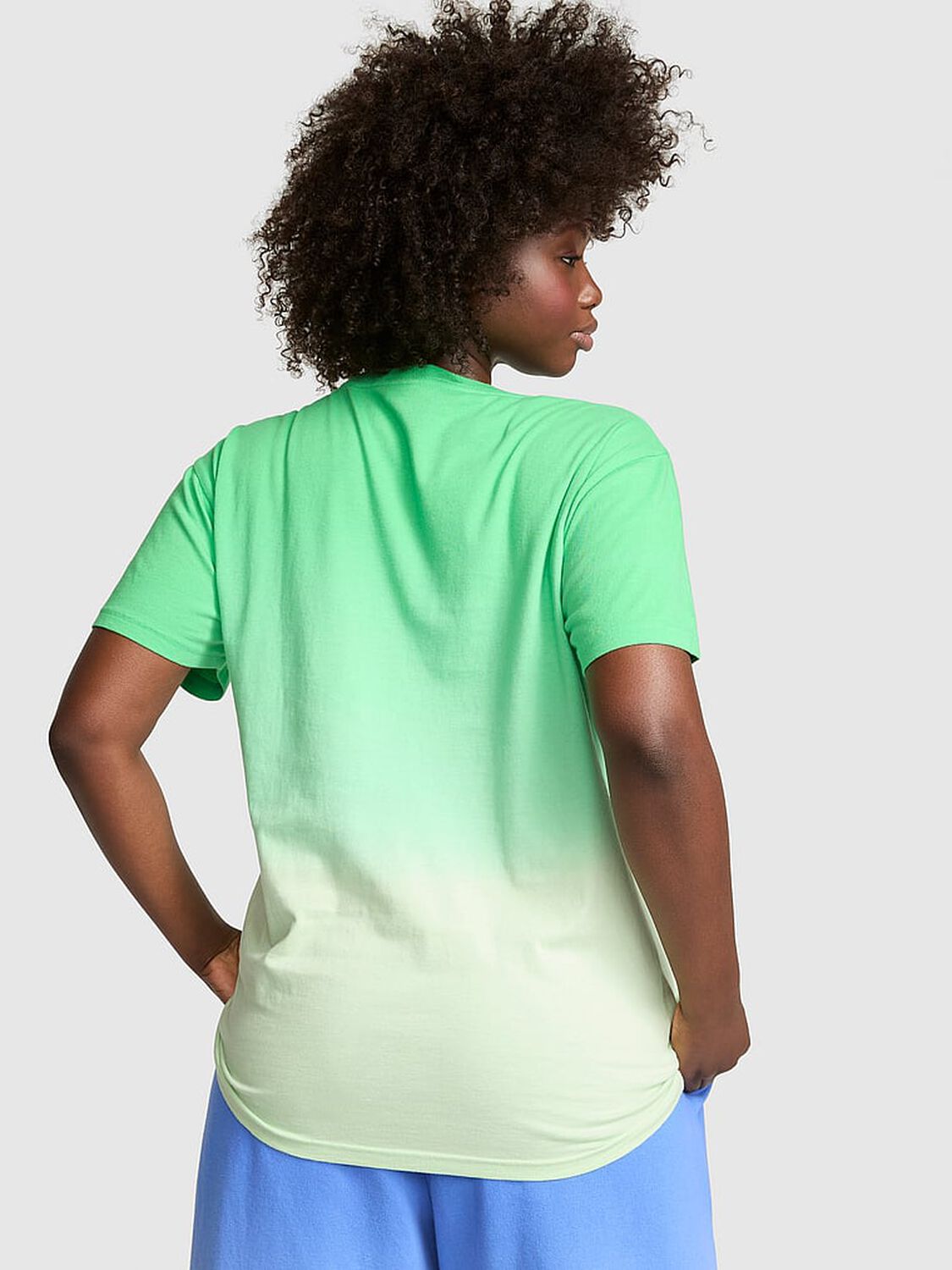 vs Pink Campus Cotton Tee Wild Green Dip Dye 2 of 2 