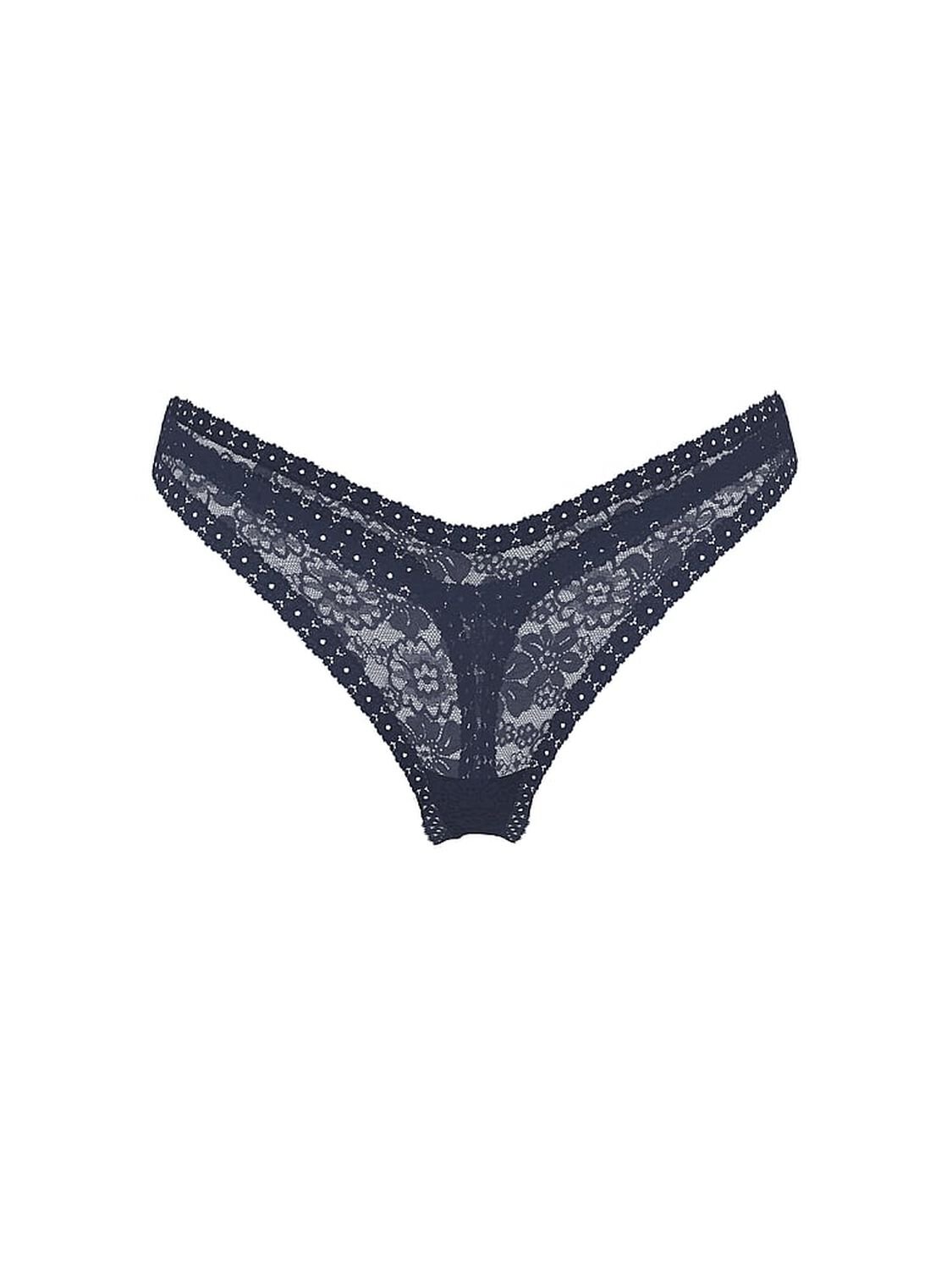 vs Pink Wink Micro Thong Panty Noir Navy 1 of 1 