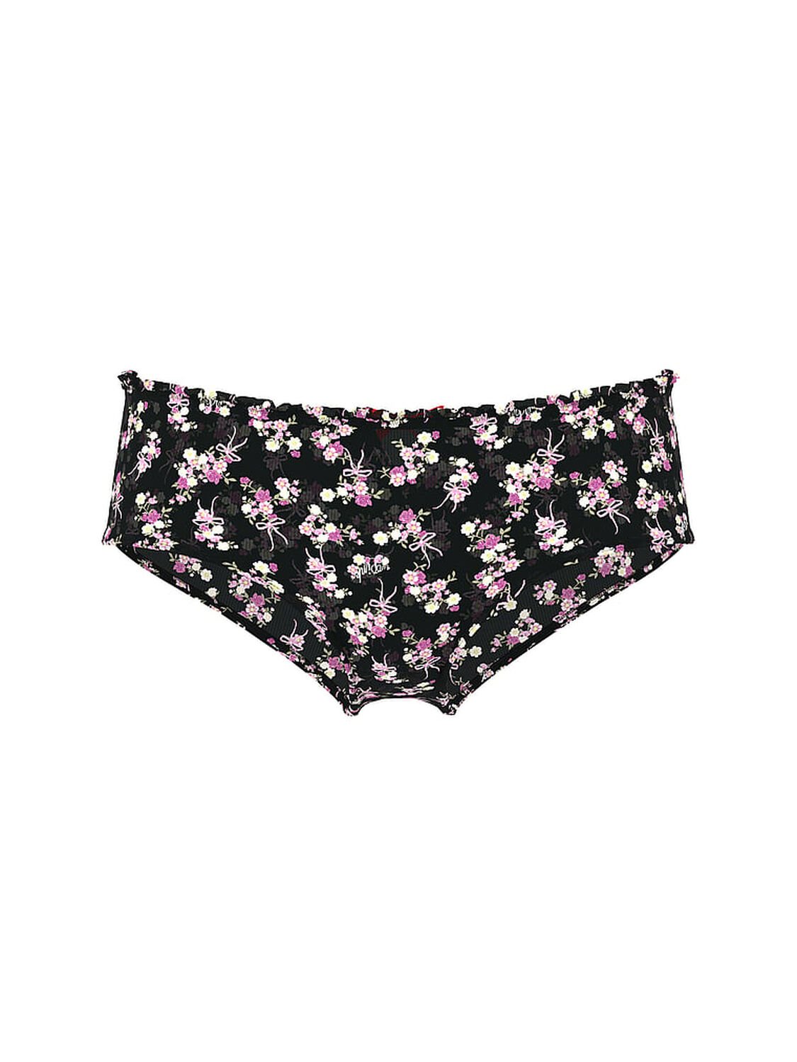 vs Pink Cotton Cheeky Panty Black Floral Bow 3 of 3 