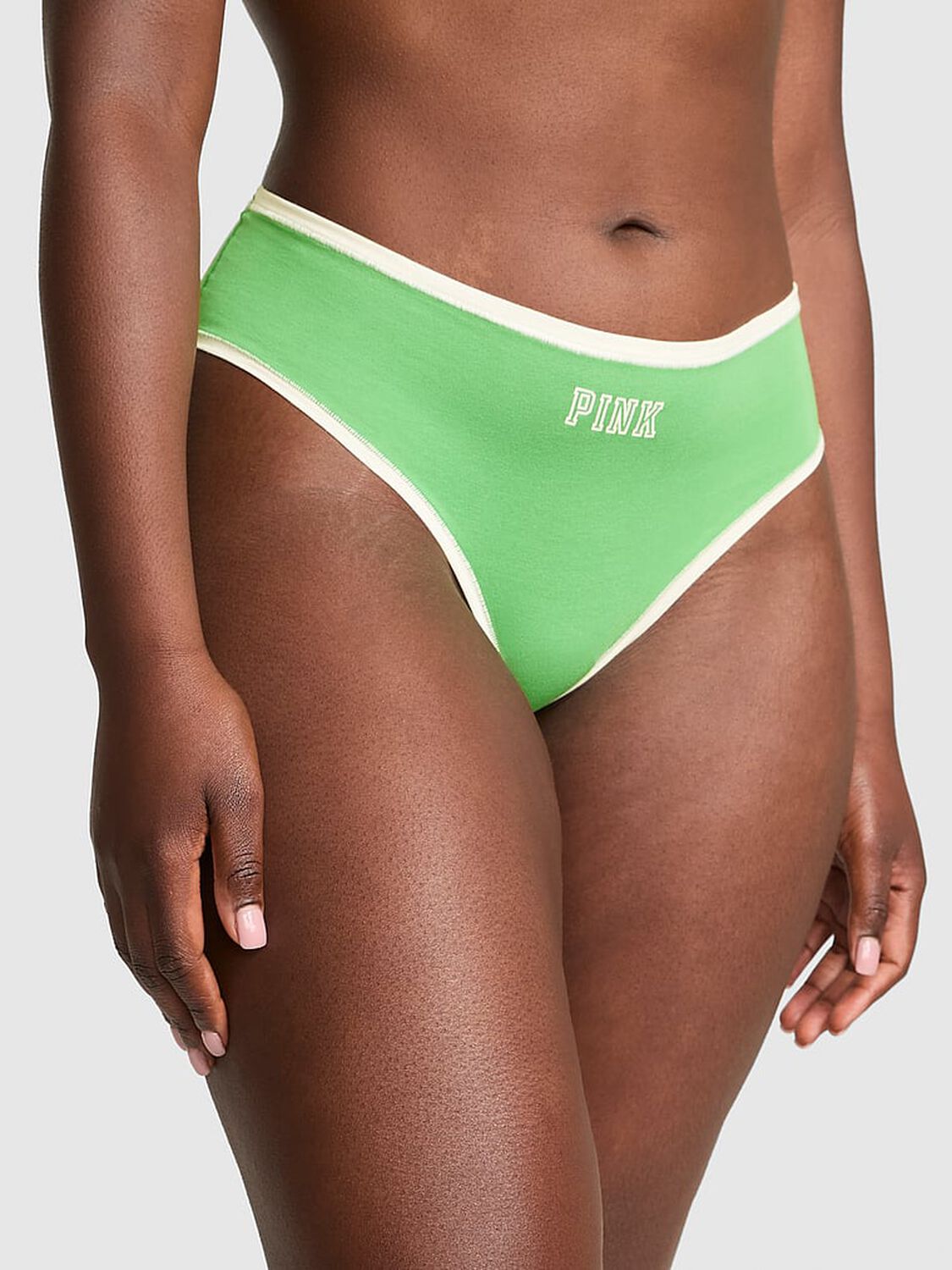 vs Pink Cotton Cheeky Panty Wild Green Pink Graphic 1 of 3 