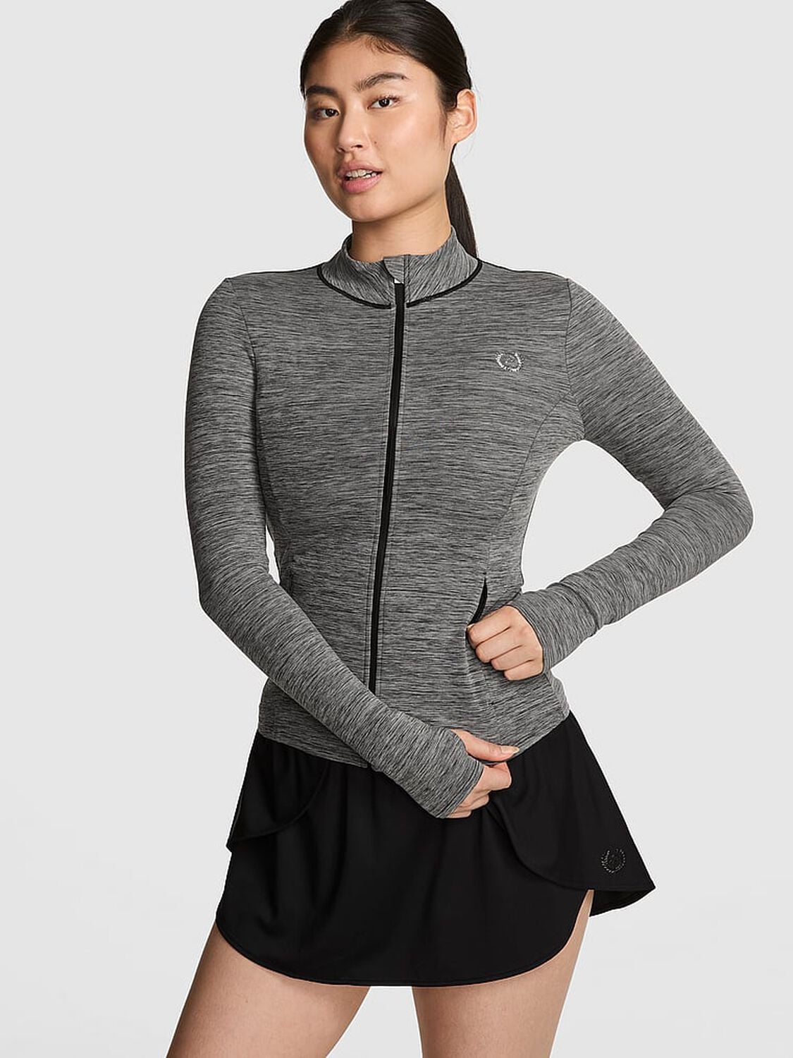 pink Pink Relay Full-Zip Jacket Pure Black Marl 1 of 4 