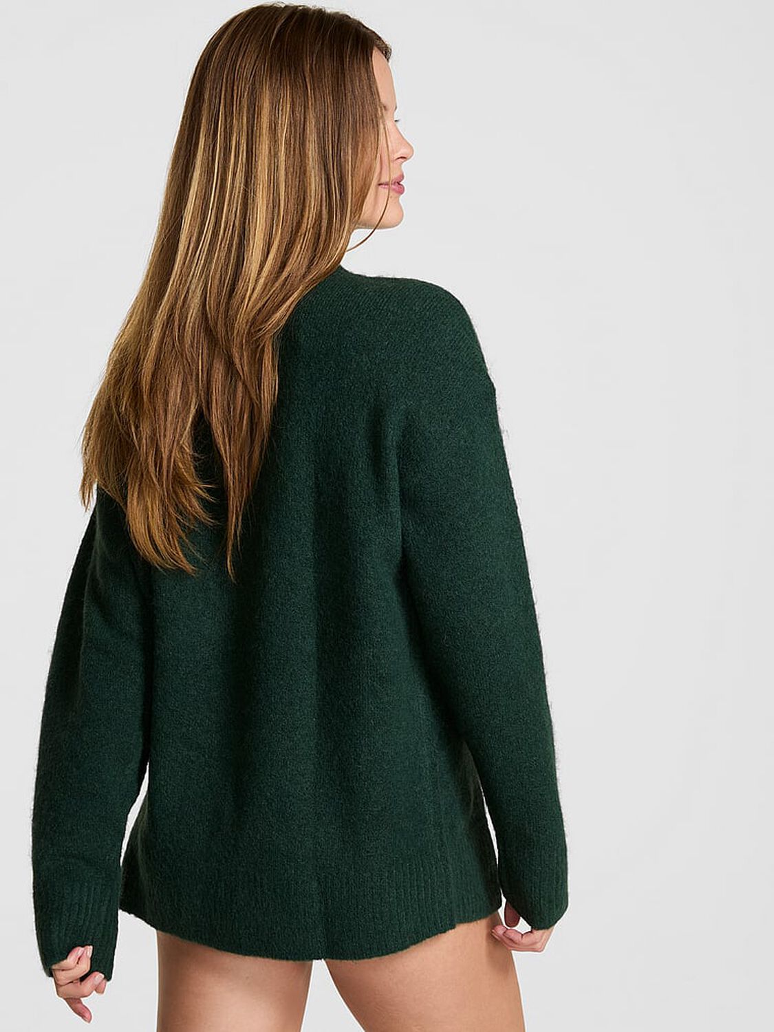 vs Pink Not Your Boyfriend&rsquo;s Oversized Cardigan Deep Forest 2 of 3 