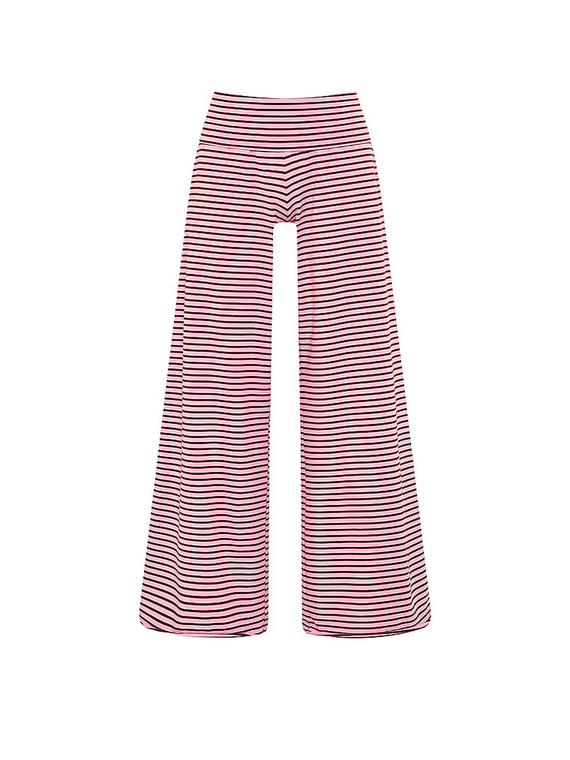 pink Pink All-Day Cotton&trade; Foldover Wide-Leg Pants Pink Friday Stripe 3 of 4 