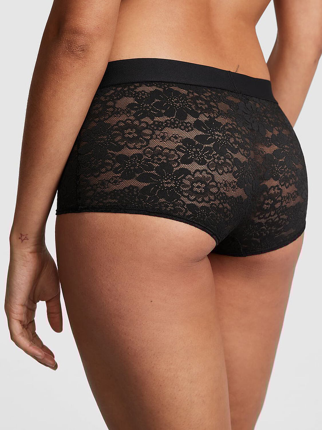 vs Pink Wink Logo Boyshort Panty Pure Black 2 of 3 