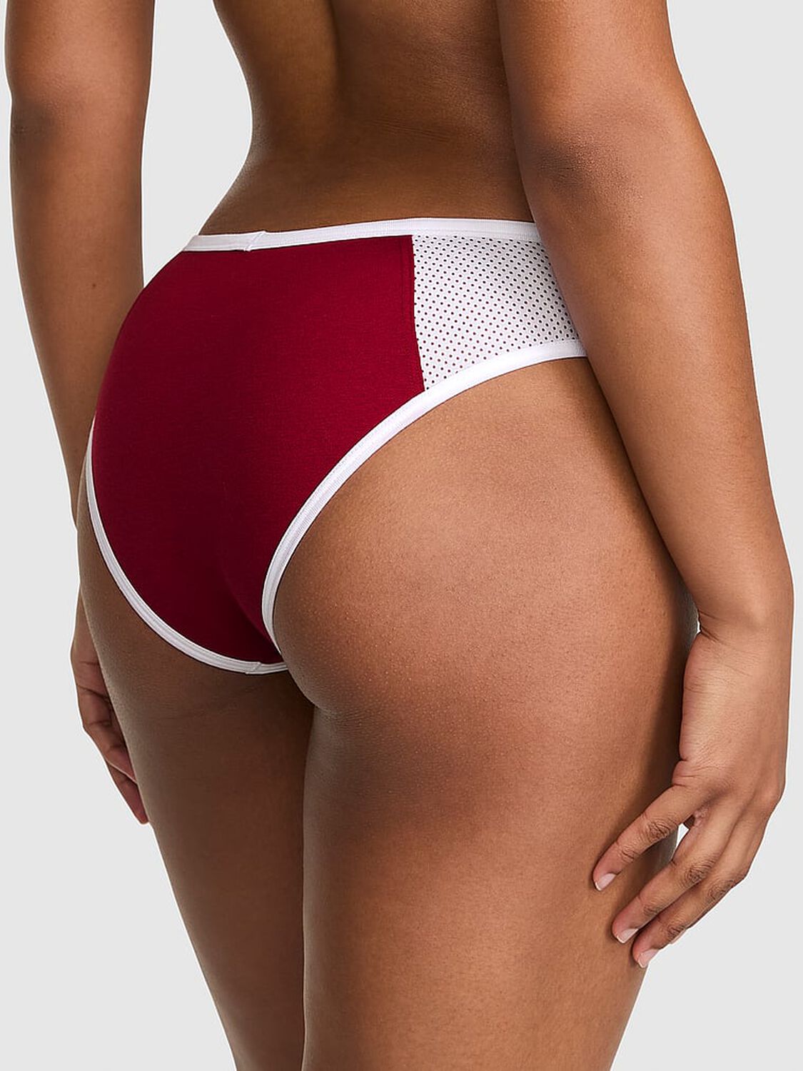 vs Pink Cotton Cheeky Panty Red Lacquer With White Trim 2 of 3 