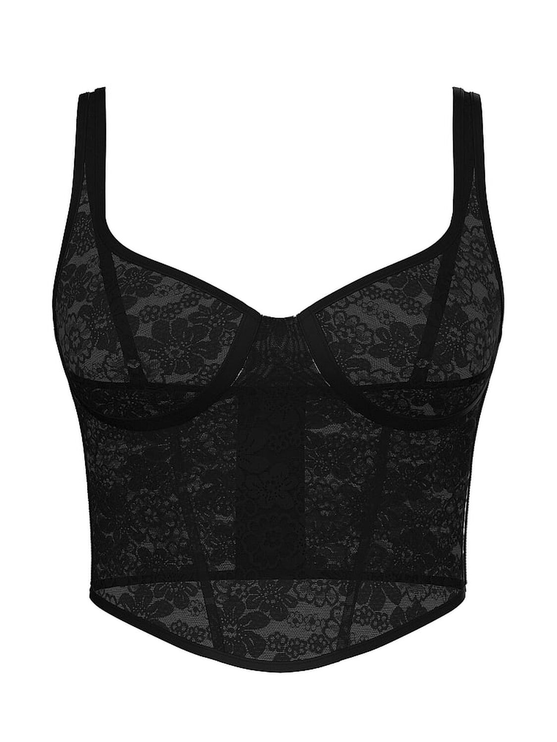 vs Pink Bralettes & Bra Tops Wink Lace Corset Top Black 3 of 4 