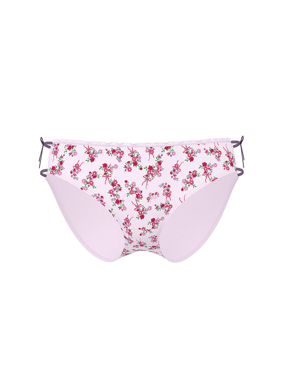 vs Pink Cotton Bikini Panty Pink Tulip Floral Bow 3 of 3 