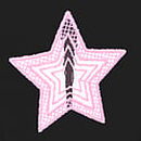 Cotton High-Leg Thong Panty, Black with Pink Star Patch, swatch