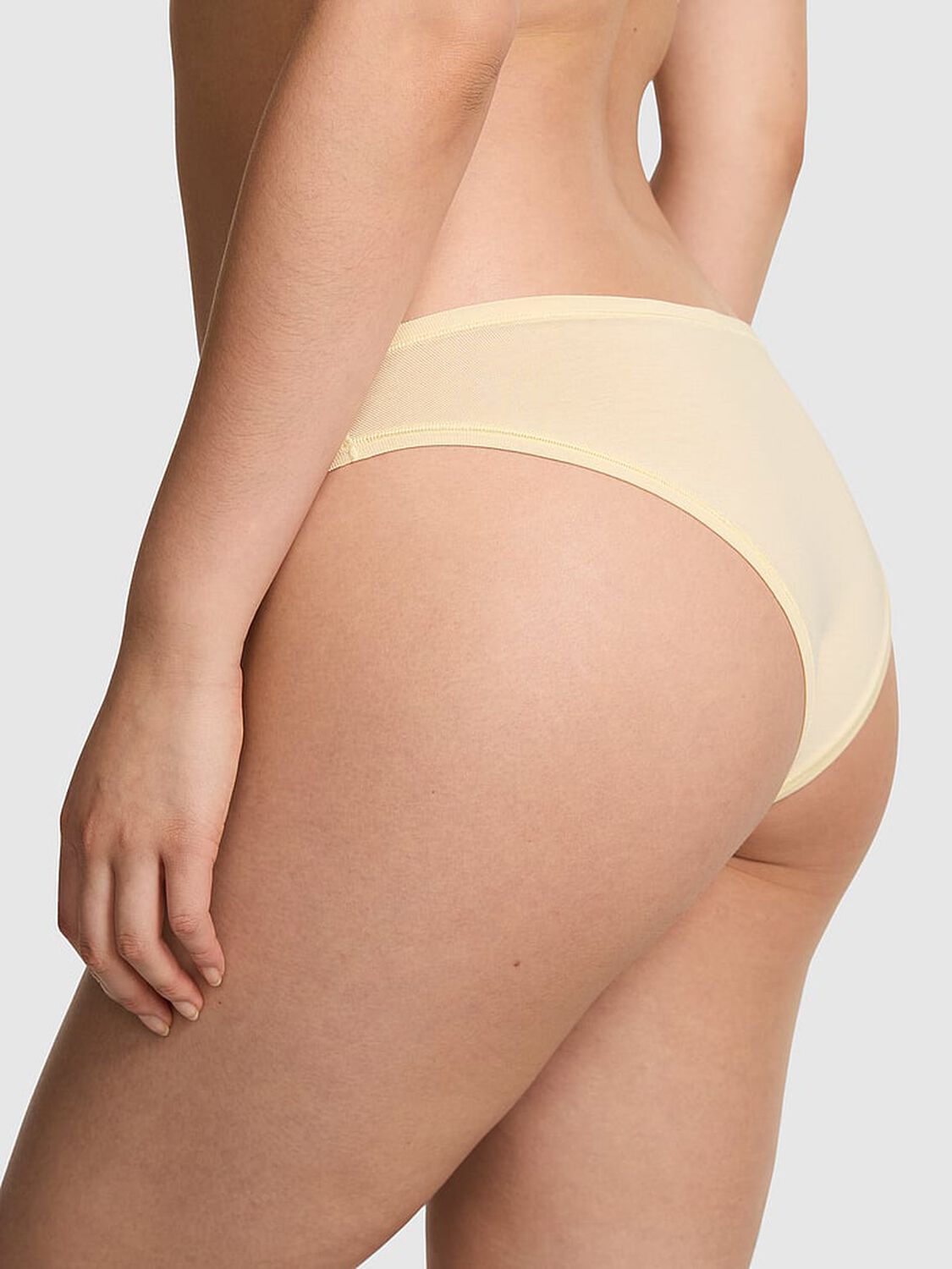 vs Pink Cotton Cheeky Panty Palest Yellow 2 of 3 