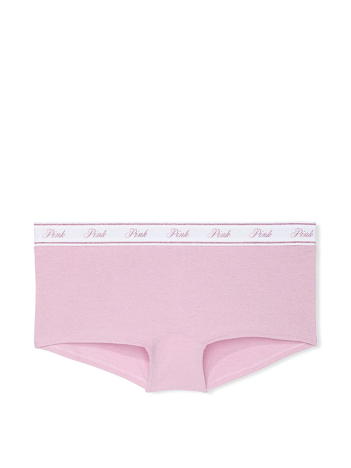 vs Pink Logo Cotton Shimmer Boyshort Panty Petal Pink 3 of 4 
