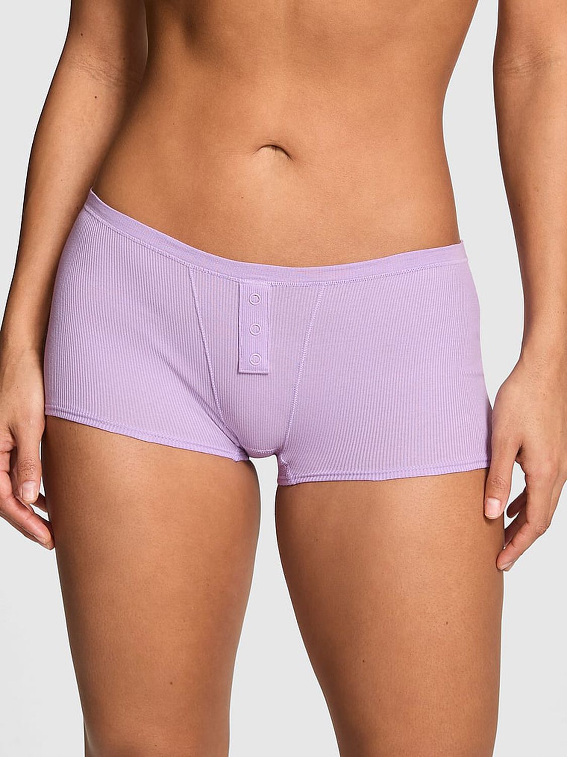 vs Pink Cotton Dorm Boyshort Panty Aster Purple 1 of 2 