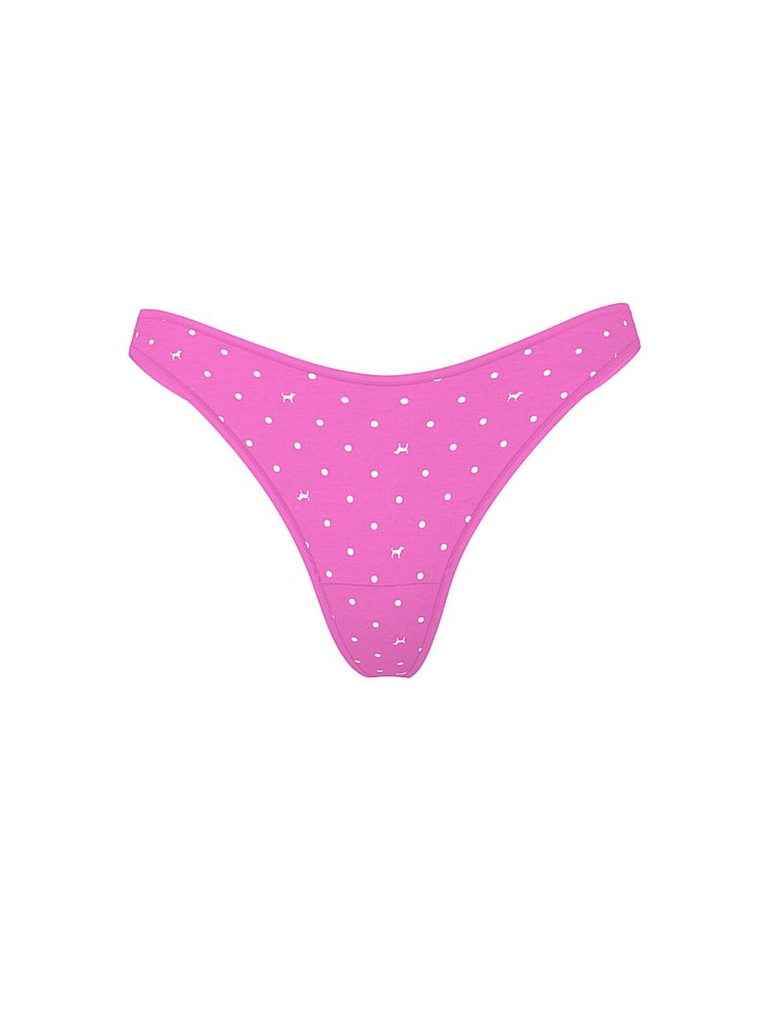 vs Pink Cotton High-Leg Thong Panty Pink Gossip Dot Dog Print 3 of 3 