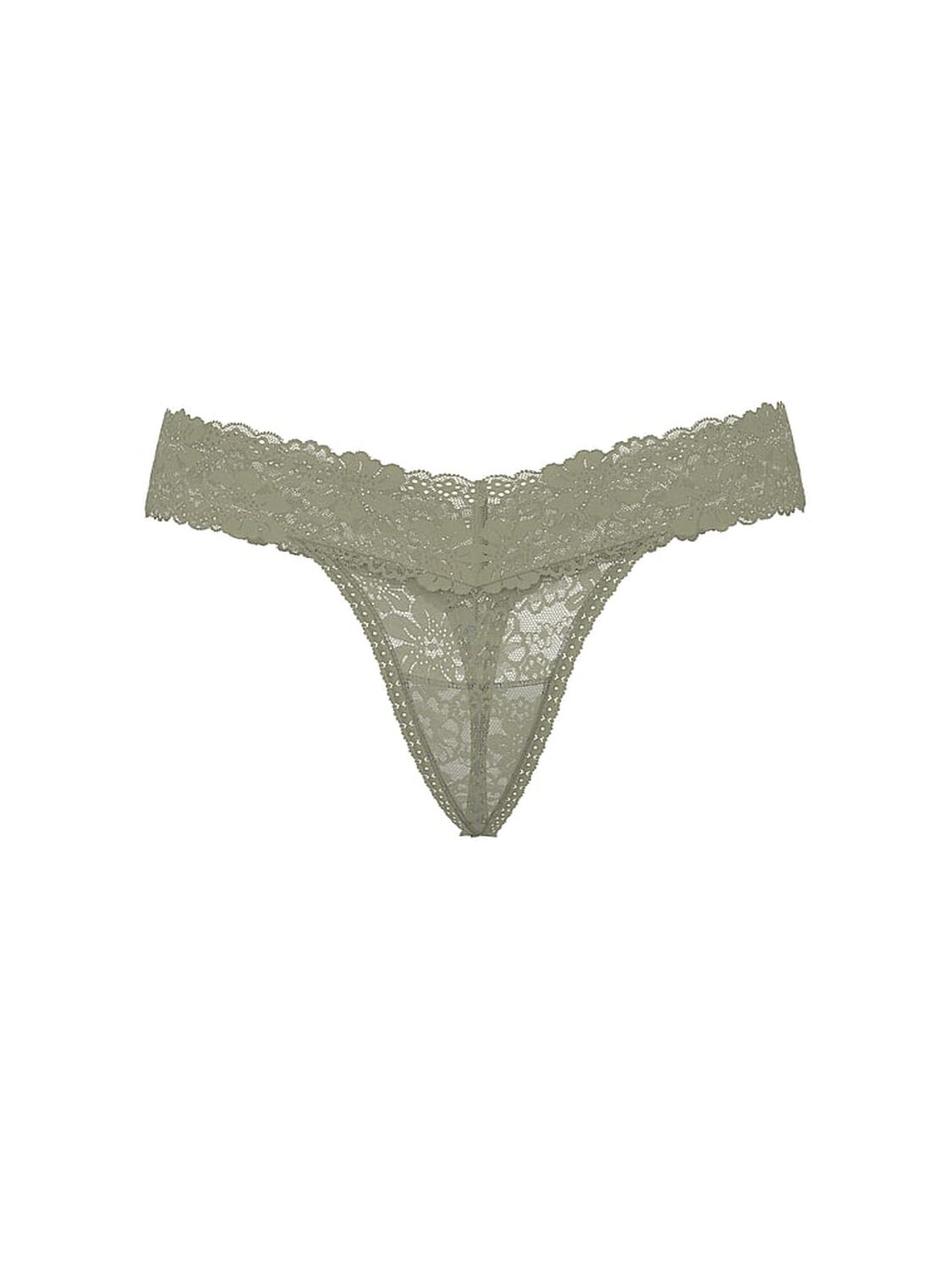 vs Pink PINK Wink&trade; Lace Thong Panty Slate Green 3 of 3 