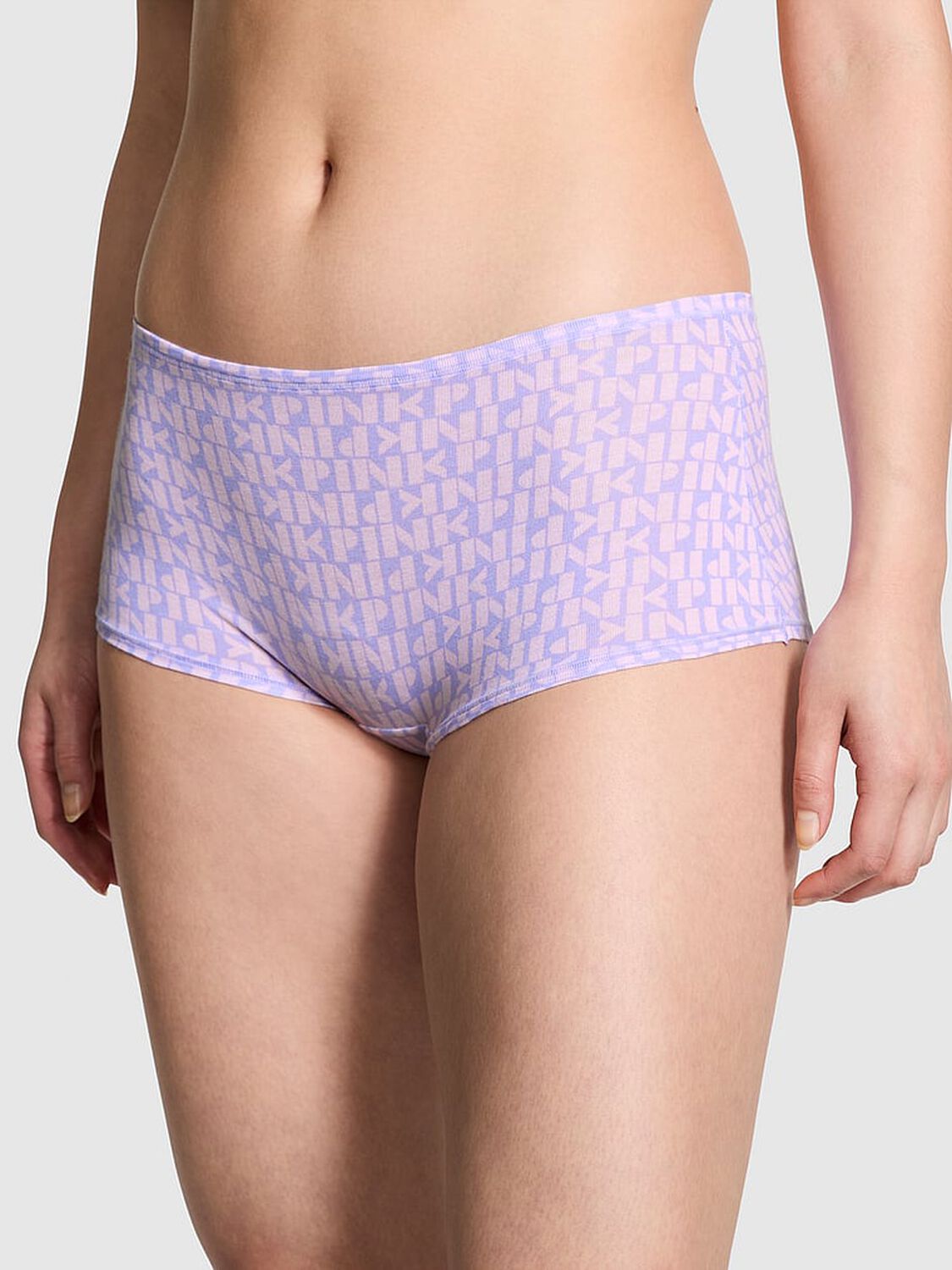 vs Pink Cotton Boyshort Panty Purple Cloud Pink Logo Print 1 of 3 