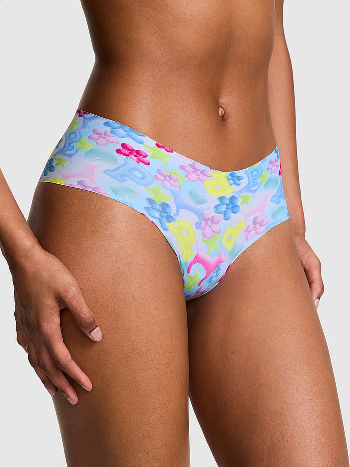 vs Pink No-Show Cheeky Panty Blue Jellies Print 1 of 3 