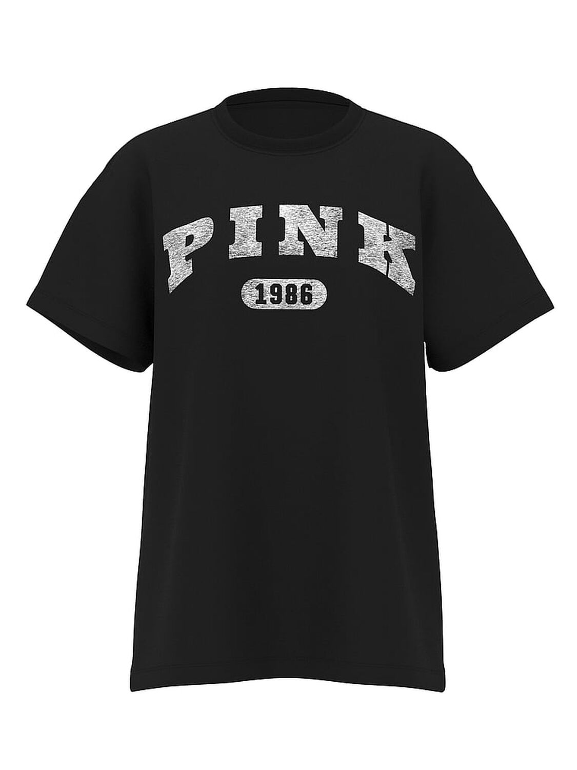 vs Pink Campus Cotton Tee Pure Black  Pink 1 of 3 