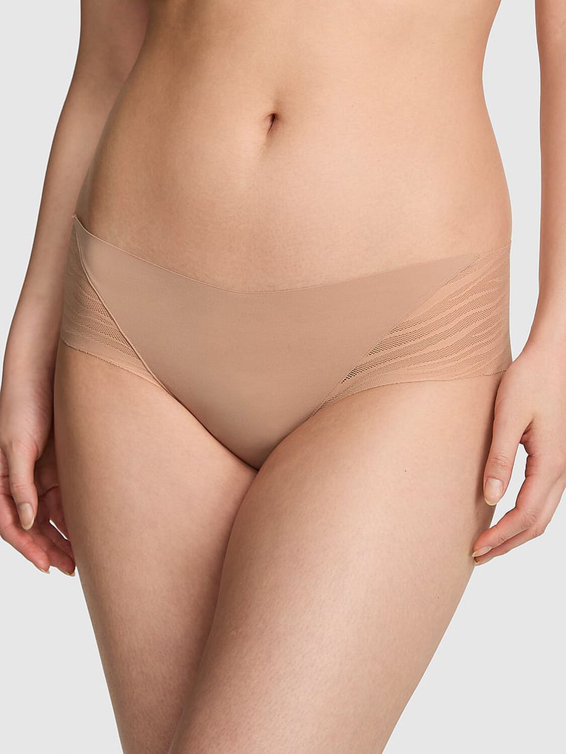 vs Pink No-Show Cheeky Panty Praline 1 of 2 