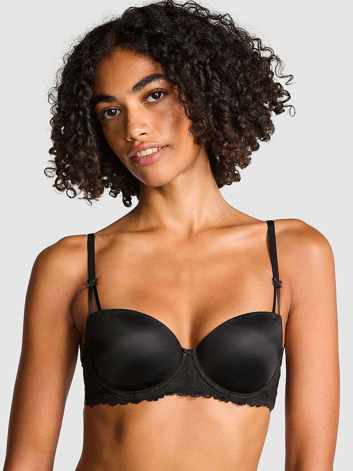 vs Pink Wink Wink Push-Up Balconette Bra Black 1 of 3 