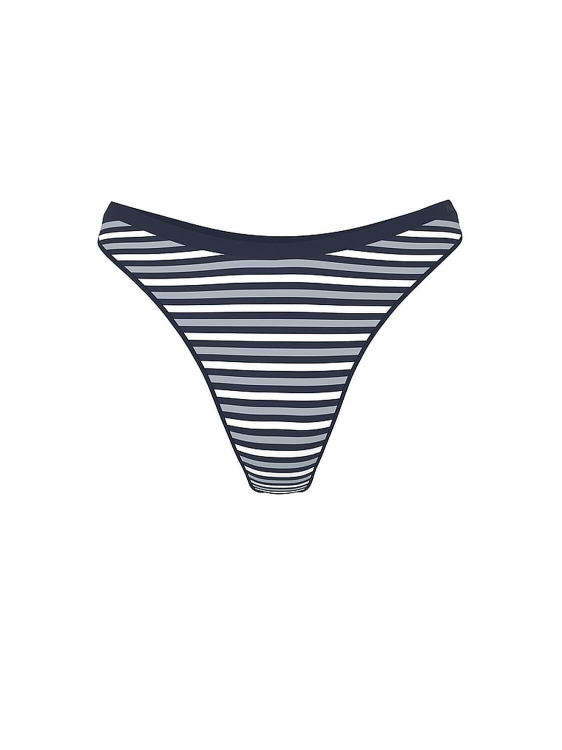 vs Pink Seamless High-Leg Thong Panty Noir Navy Stripe Print 3 of 3 