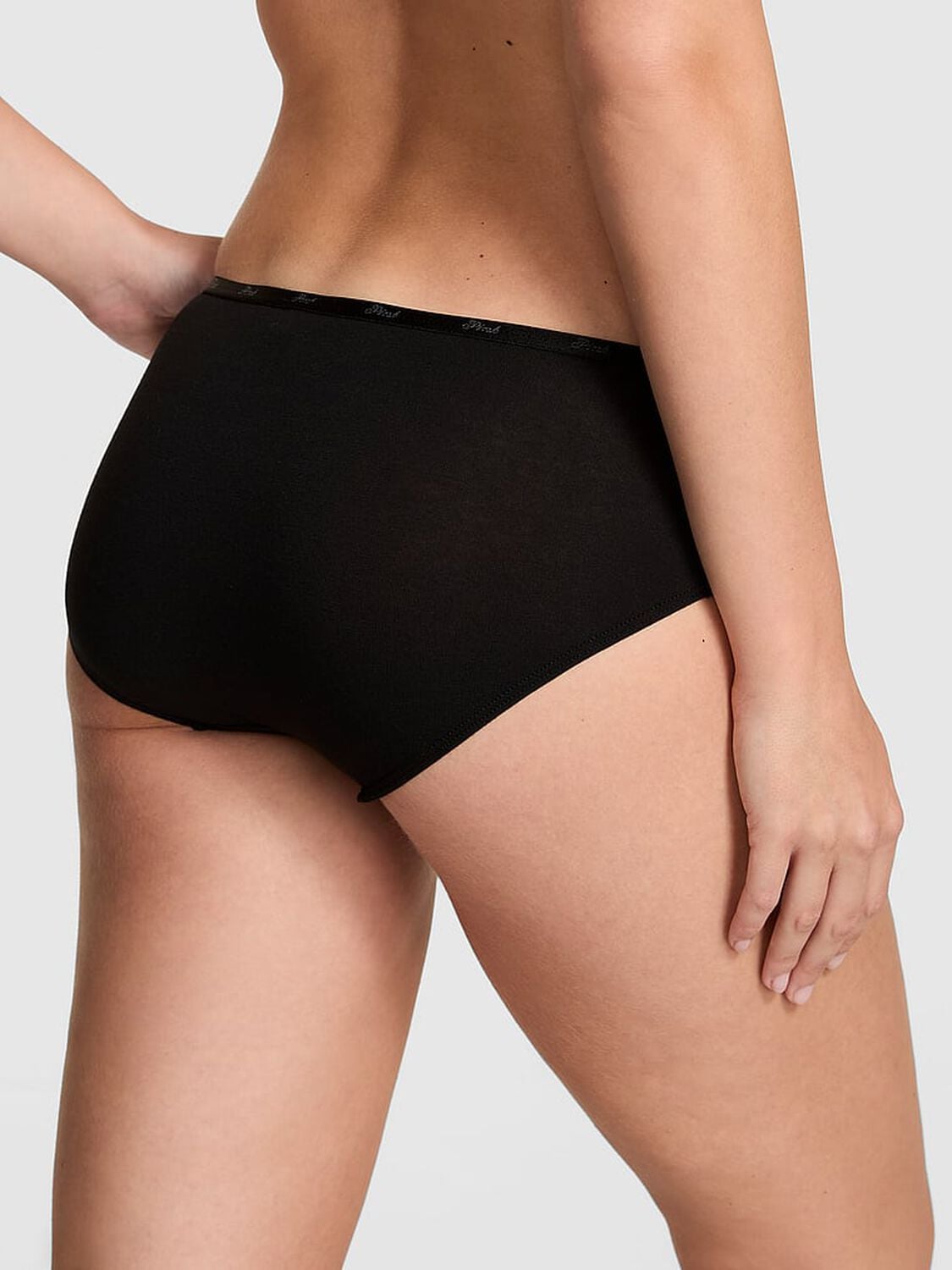 pink Pink Logo Cotton Hiphugger Panty Black Bow Diamante Graphic 2 of 3 