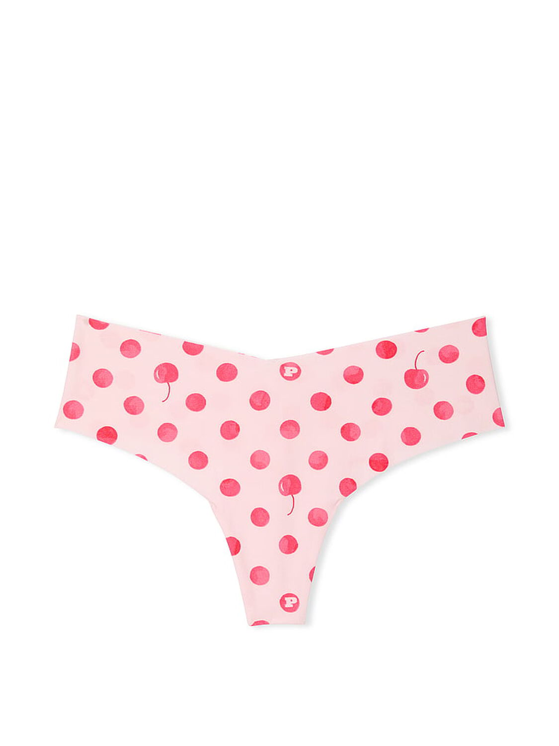 vs Pink No-Show Thong Panty Pink Dot Cherry Print 3 of 3 