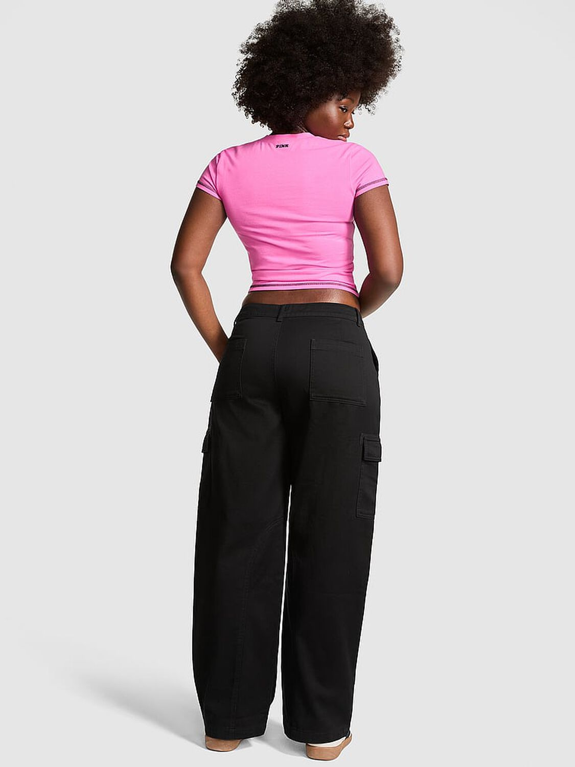 vs Pink Utility Cargo Pants Pure Black 2 of 4 