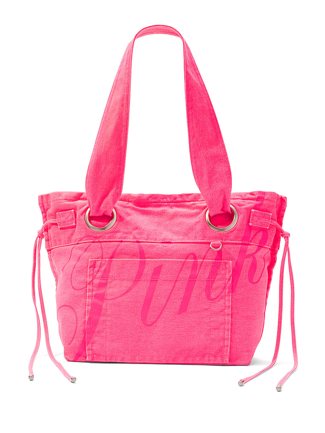 vs Pink Canvas Flat-Bottom Tote Bag Fall For Me Pink 1 of 3 
