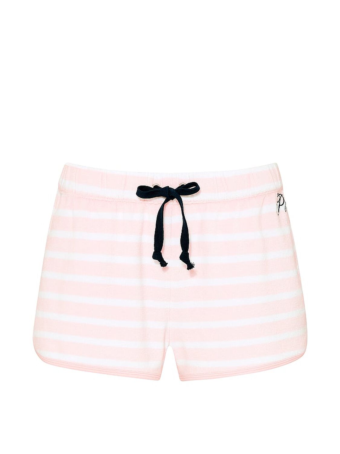 pink Pink Terry Cover-Up Shorts Pink And White Stripe 3 of 3 