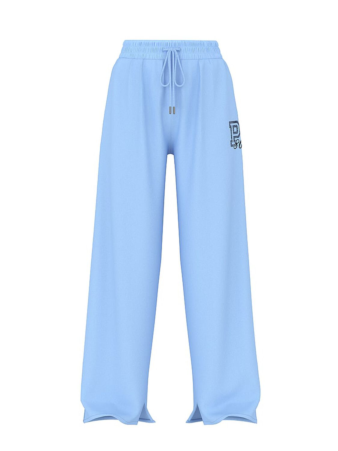vs Pink Campus Fleece&trade; Wide-Leg Split-Hem Sweatpants Blue Dancer 3 of 3 