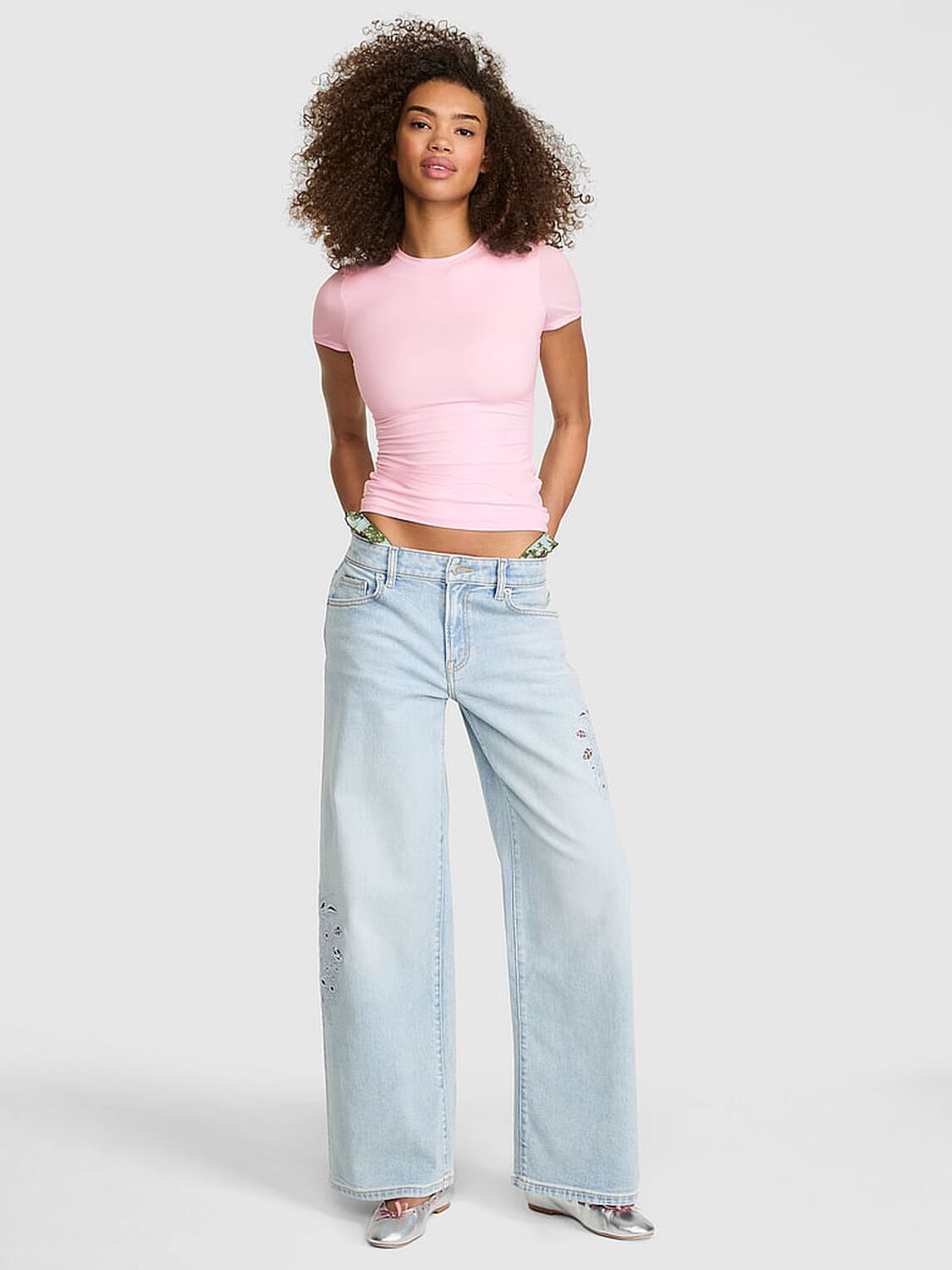 vs Pink PINK Base Stretch&trade; Short-Sleeve Tee 1 of 4 