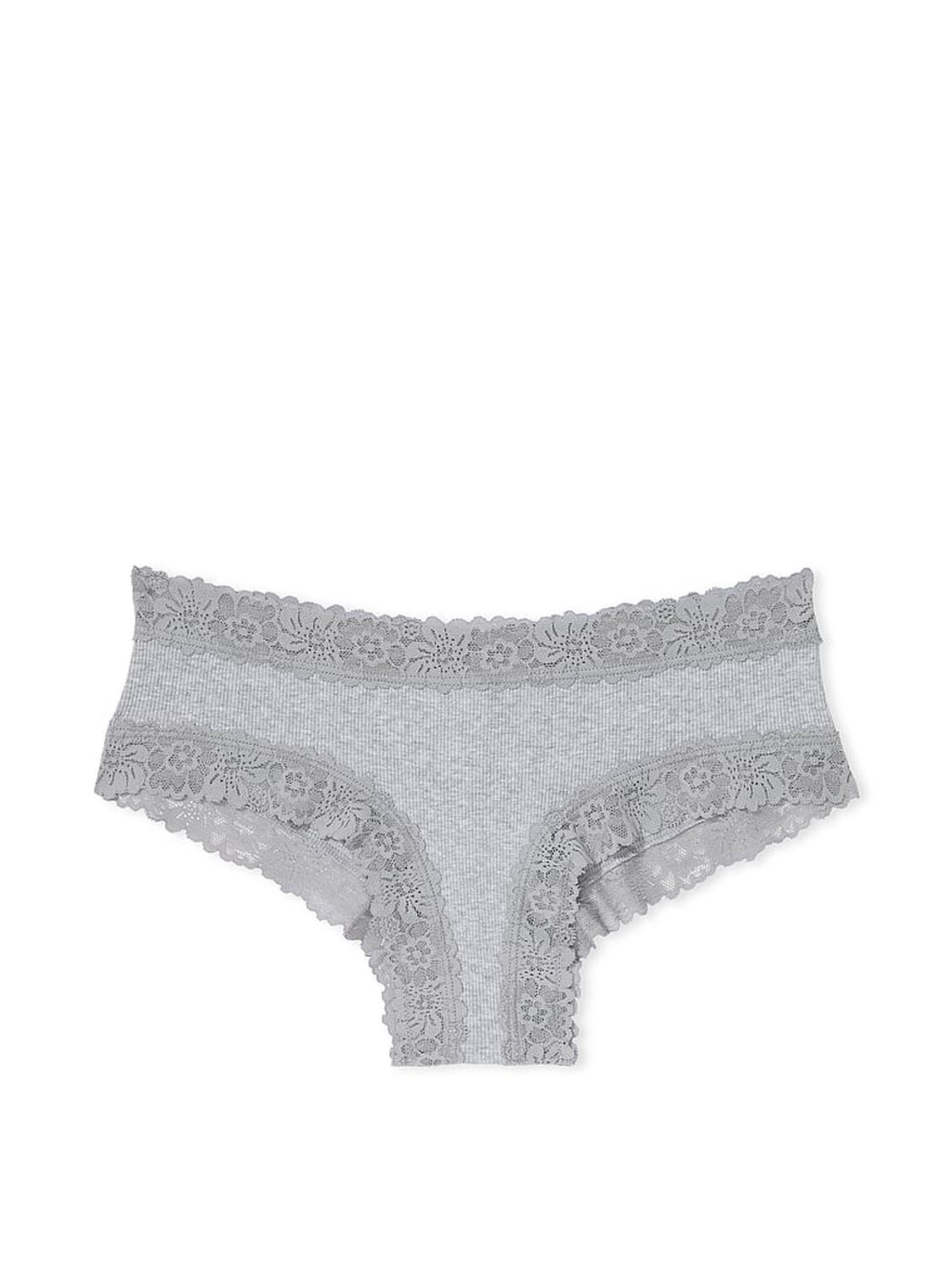 pink Pink Wink Lace-Trim Cheeky Panty Medium Heather Grey 3 of 3 