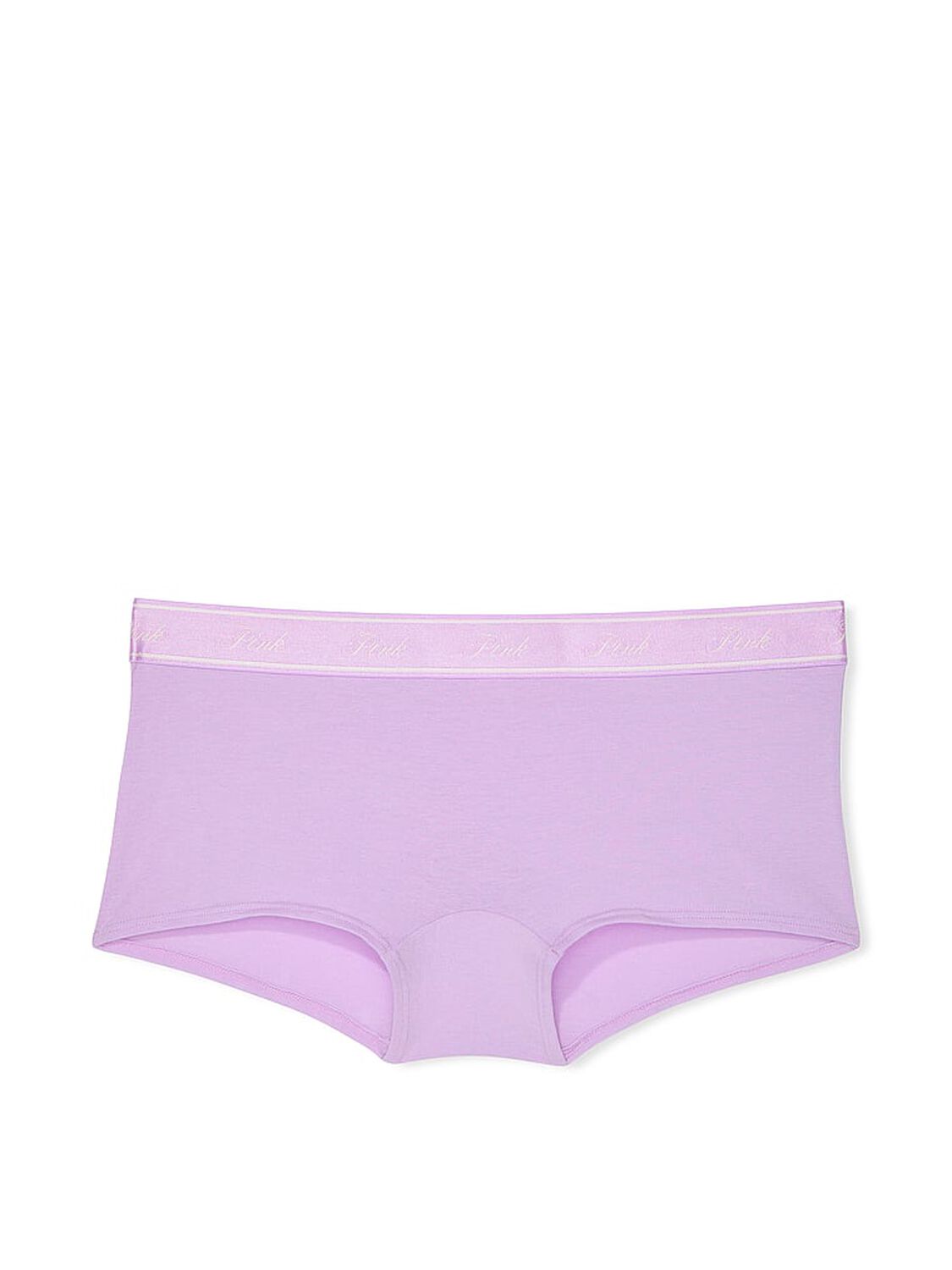 vs Pink Logo Cotton Shine Boyshort Panty Purple Petal 1 of 4 