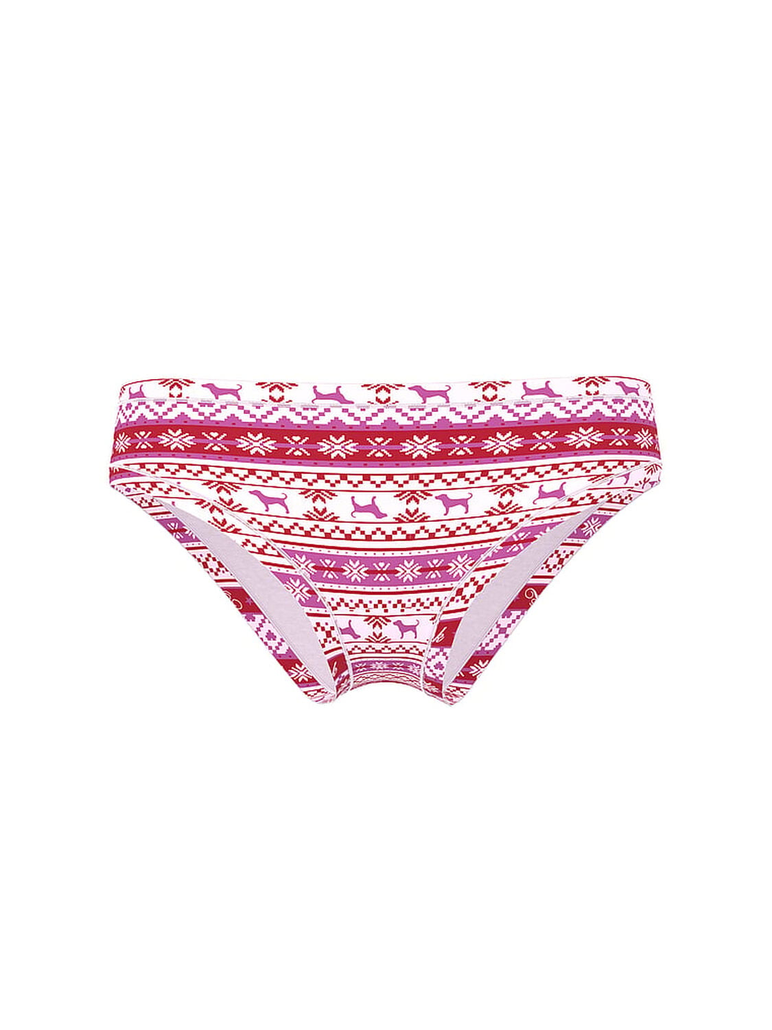 pink Pink Cotton Cheeky Panty Bright Vermillion Fairisle Print 3 of 3 