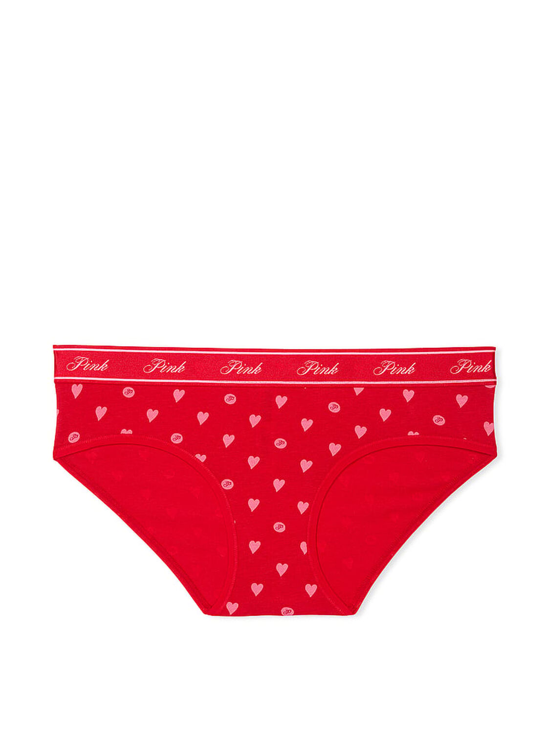 vs Pink Logo Cotton Hiphugger Panty Bright Vermillion Heart Dot Print 3 of 4 