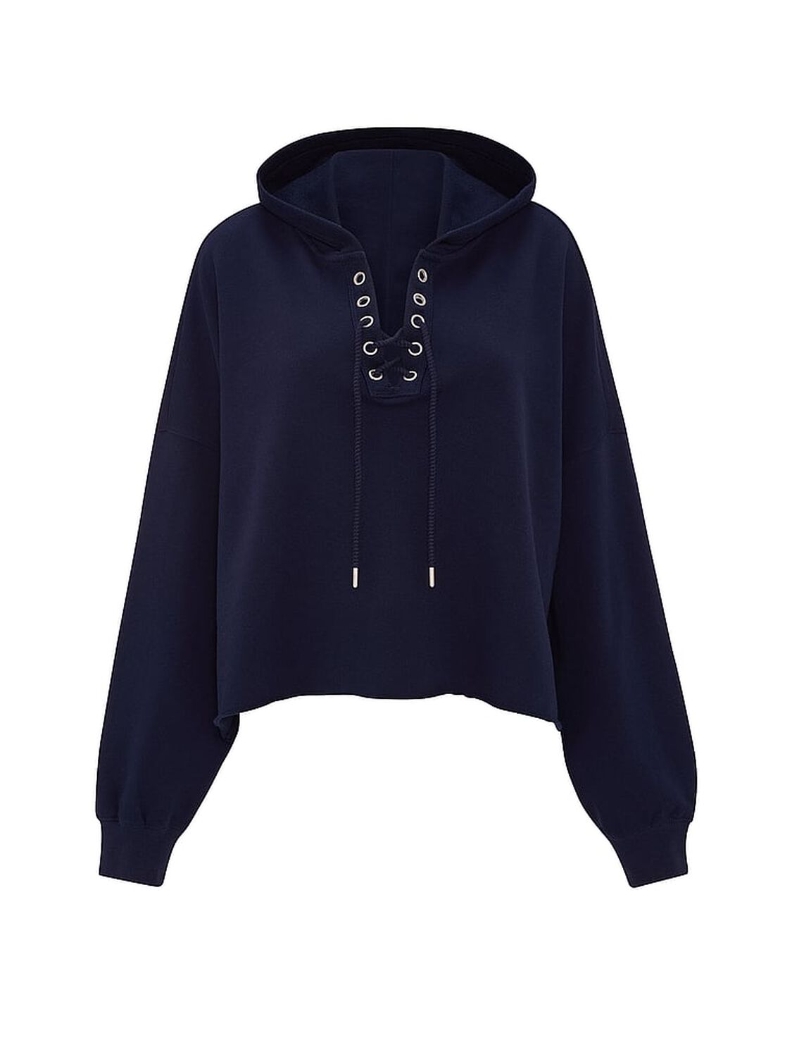 vs Pink Campus Terry&trade; Lace-Up Tunic Hoodie Noir Navy 3 of 3 