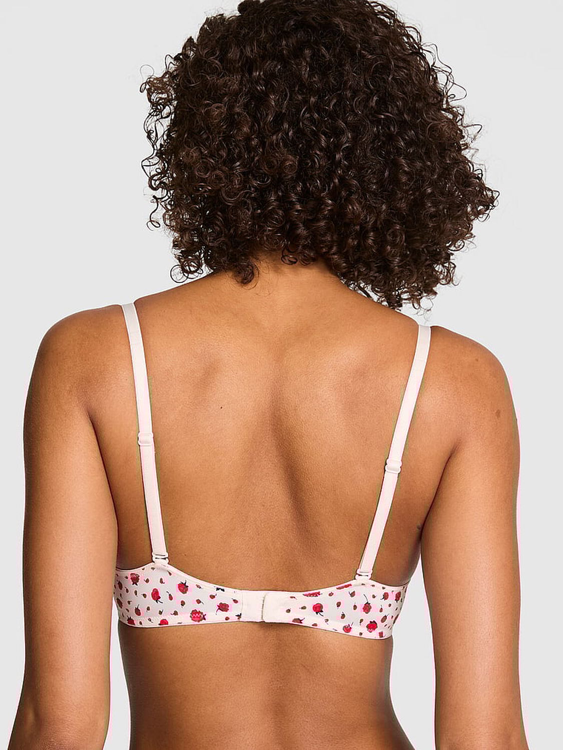 vs Pink Wear Everywhere Wear Everywhere Push-Up Bra Winter White Rose Floral Print 2 of 2 