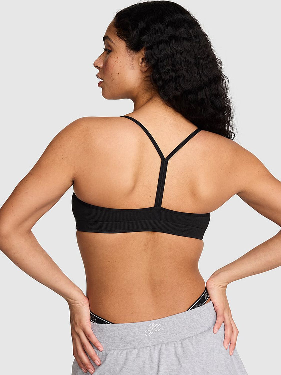 vs Pink AnyWear Low-Scoop Racerback Bra Black 2 of 3 