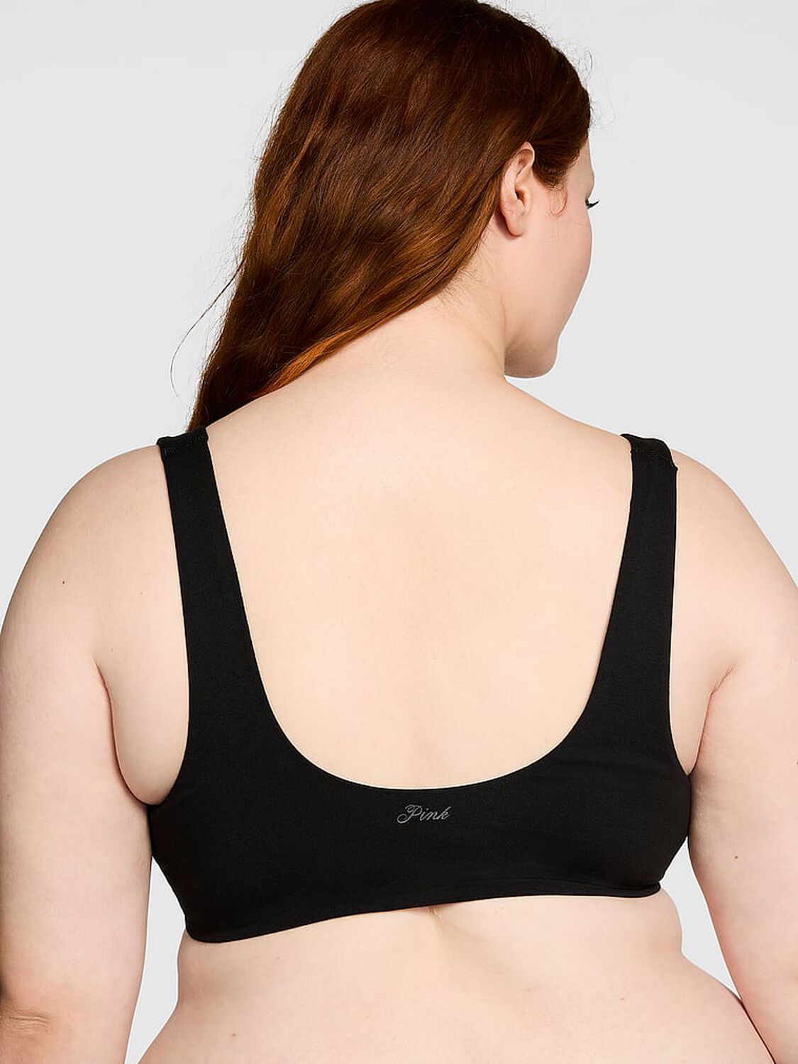 vs Pink Bralettes & Bra Tops Base Cotton Unlined Scoop Bra Pure Black 2 of 3 