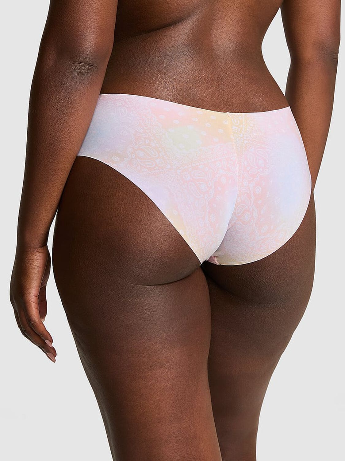 vs Pink No-Show Hiphugger Panty Bandana Dye Effect Pink And Yellow 2 of 3 
