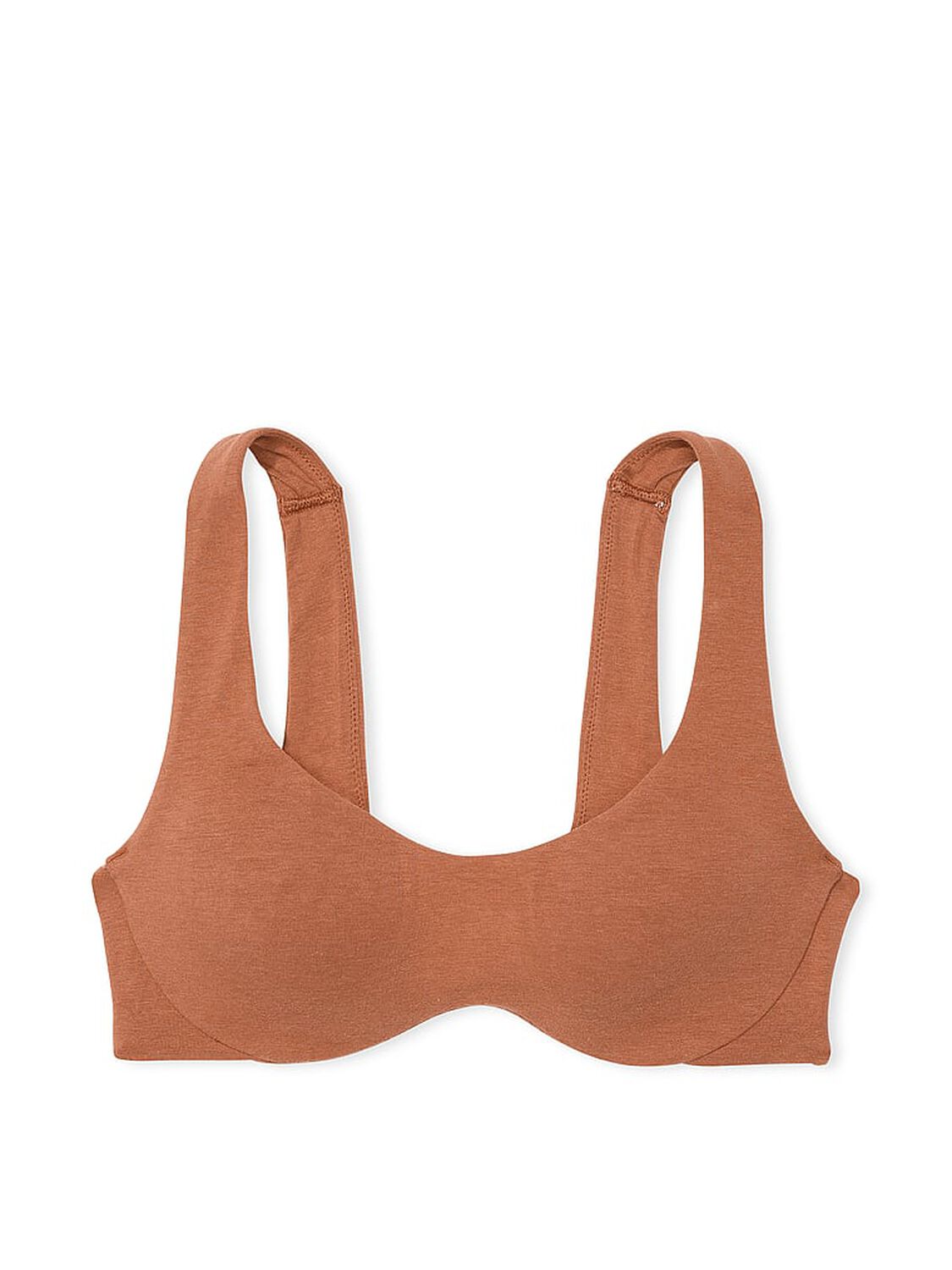 vs Pink Bralettes & Bra Tops Base Cotton Unlined Scoop Bra Caramel 1 of 1 