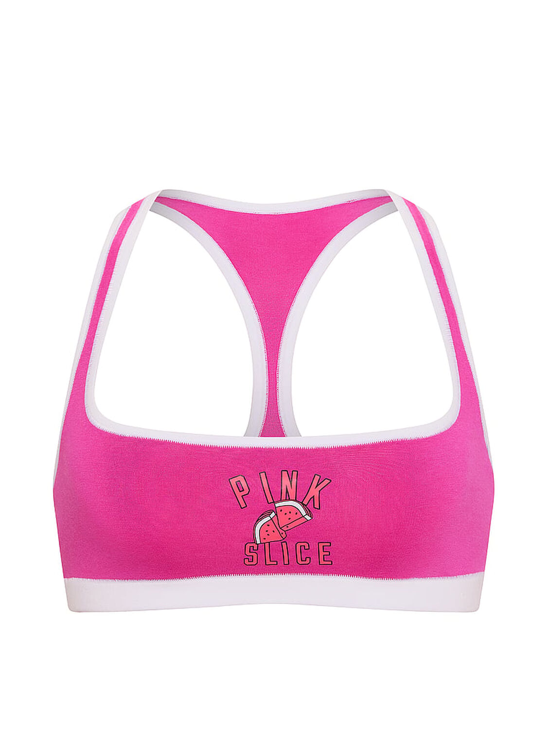 vs Pink Cotton Dorm Unlined Racerback Bralette Pink Fire Watermelon 3 of 3 
