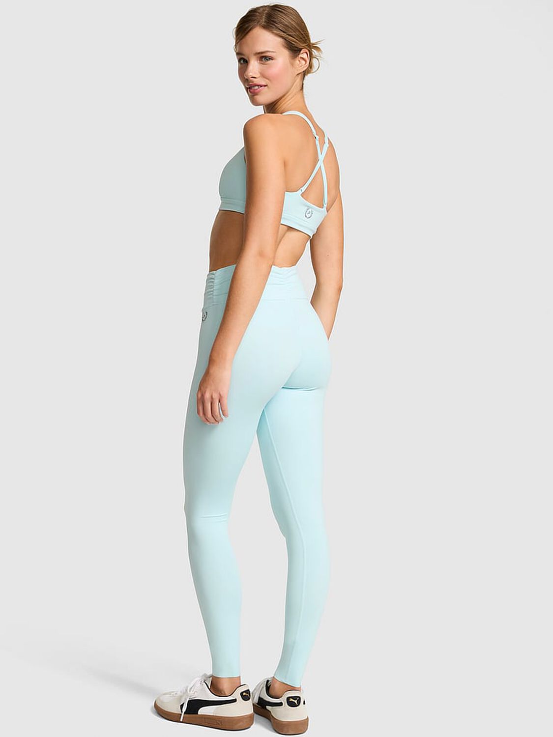 vs Pink PINK Relay&trade; Ruched Leggings Spray Blue 2 of 3 
