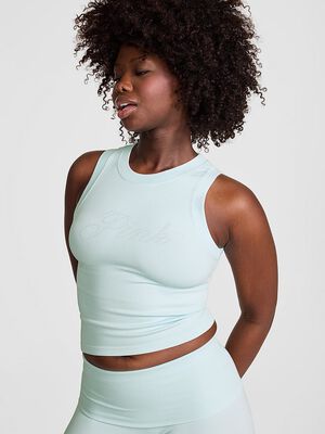 Soft Seamless High-Neck Cropped Tank
